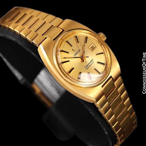 omega seamaster 18ct yellow gold ladies watch|omega seamaster 18k gold vintage.